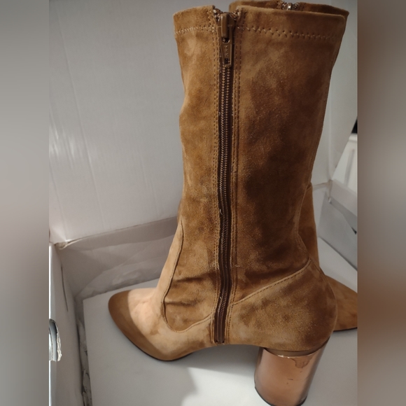 Aldo Crillan ankle boot in tan suede sock high ankle boots size 8.5 - Picture 5 of 11